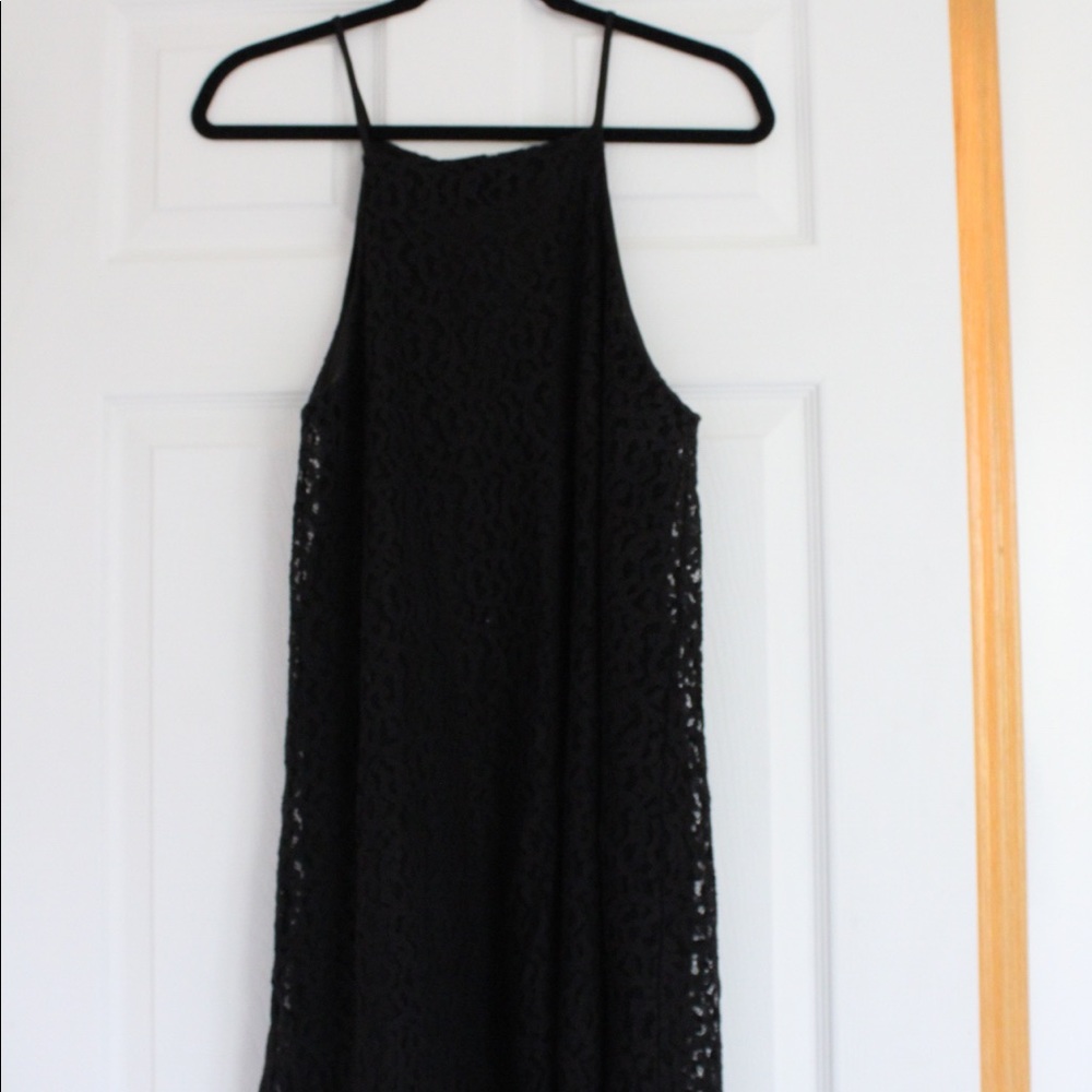 Black lace tank dress